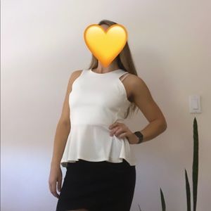 Flattering white peplum tank!